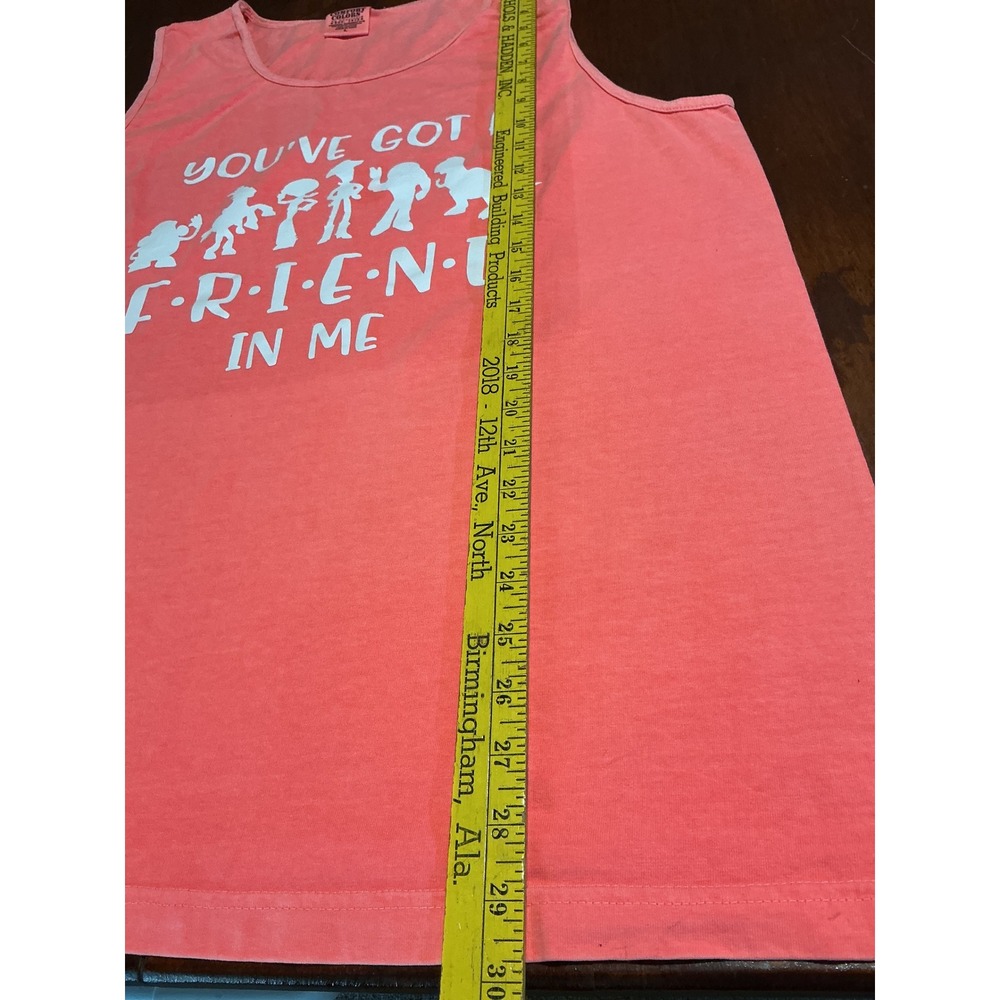 Comfort Colors Toy Story You've Got A Friend In Me Tank Top Coral Pink Large - Picture 5 of 6